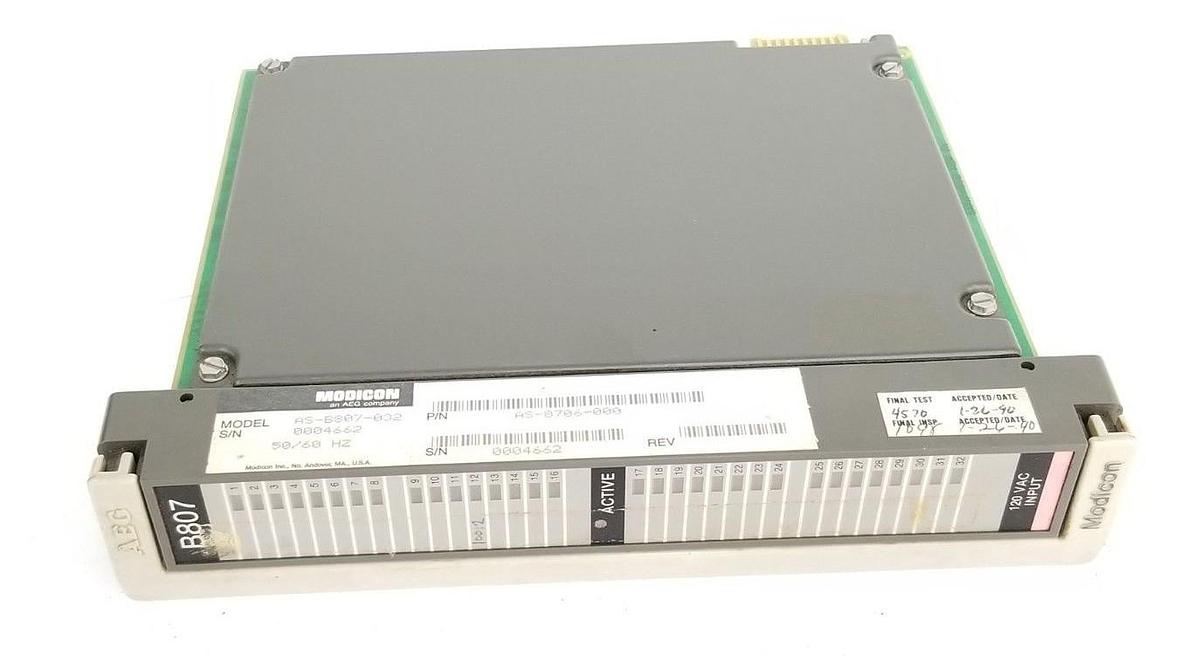 Used AEG MODICON AS-B807-032 INPUT MODULE AS-8706-000 , 120V 50/60HZ