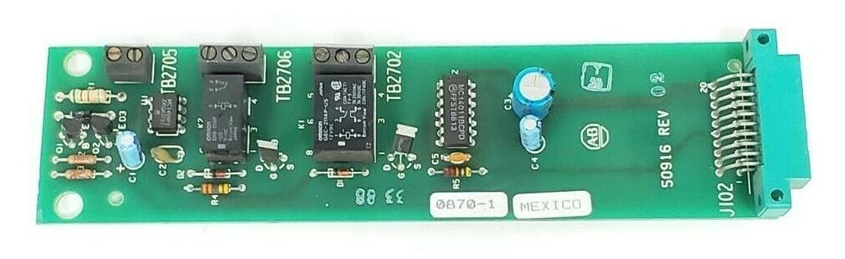 Used ALLEN BRADLEY 50916 TRIP CONTROL BOARD REV. 02 118916-02
