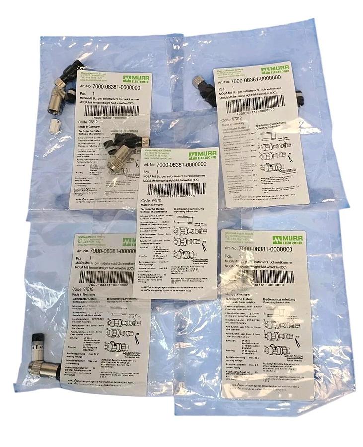 Used LOT OF 5 NEW MURR ELEKTRONIK 7000-08381-0000000 CONNECTORS