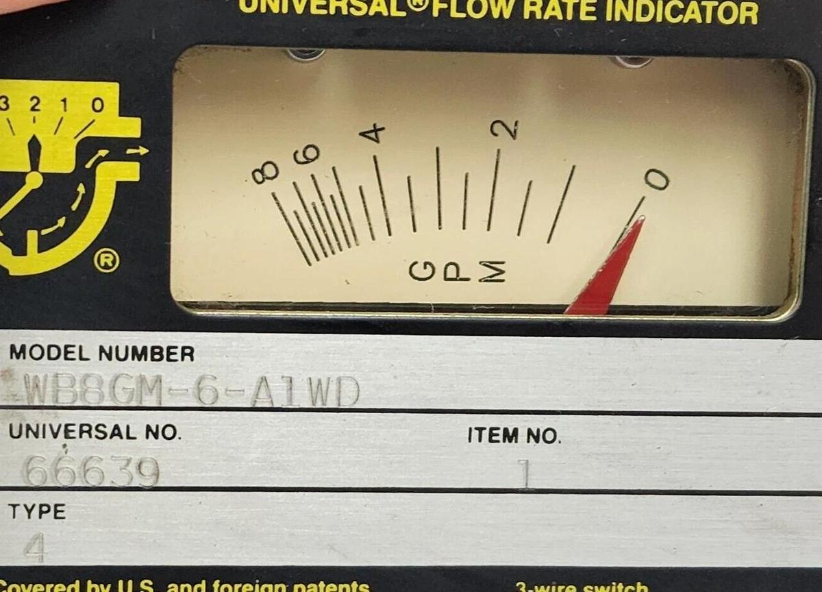 Used NEW UFM WB8GM-6-A1WD / WB8GM6A1WD UNIVERSAL FLOW RATE INDICATOR 66639 TYPE 4