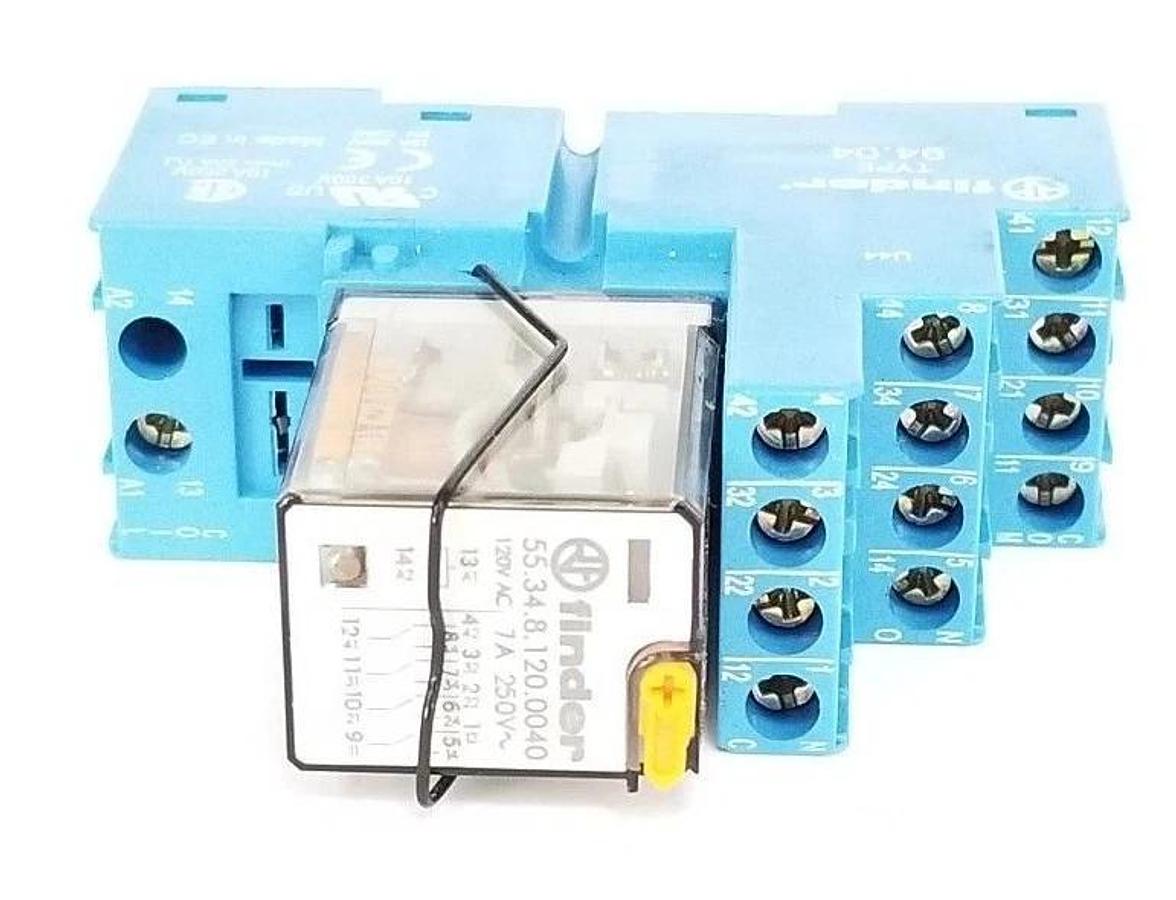 Used FINDER 94.04 RELAY SOCKET W/ 55.34.8.120.0040 RELAY