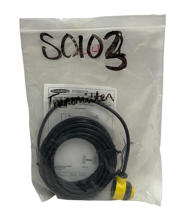 Used BANNER T18-2VNRL-808376 / 808376 PHOTOELECTRIC WASHDOWN SENSOR 25000mm NPN NSMP