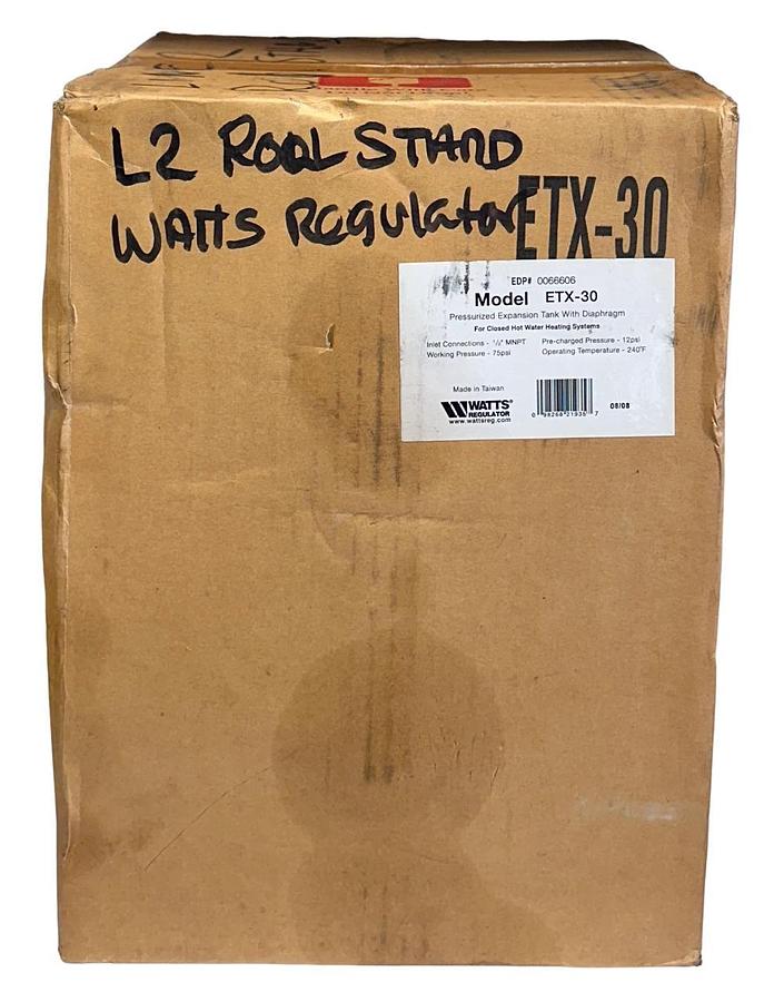 Used WATTS 0066606 MODEL ETX-30 / ETX30 PRESSURIZED EXPANSION TANK W/ DIAPHRAGM NSFS