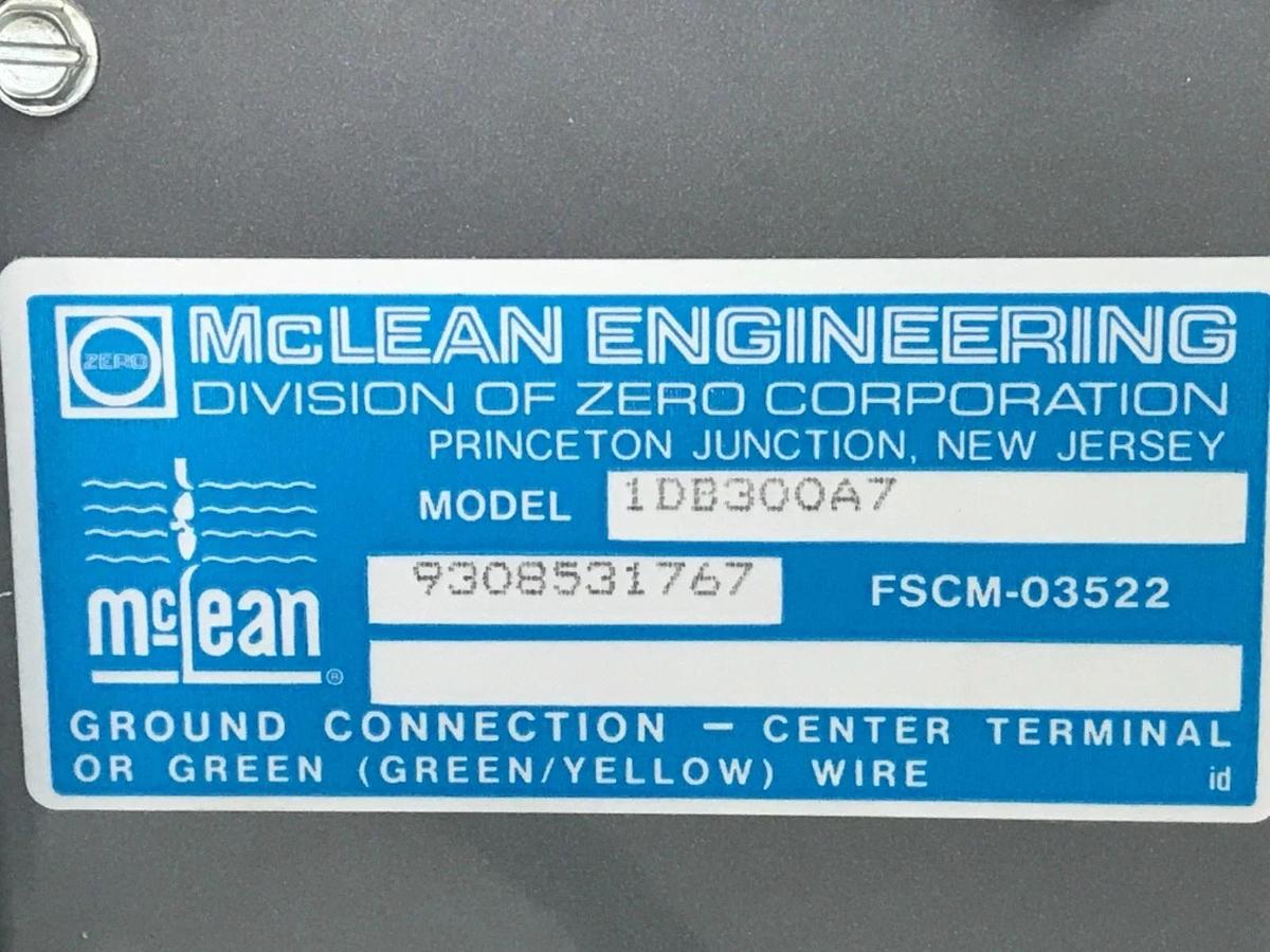 NEW MCLEAN ENGINEERING 1DB300A7 RACK MOUNTABLE FAN BLOWER FSCM-03522