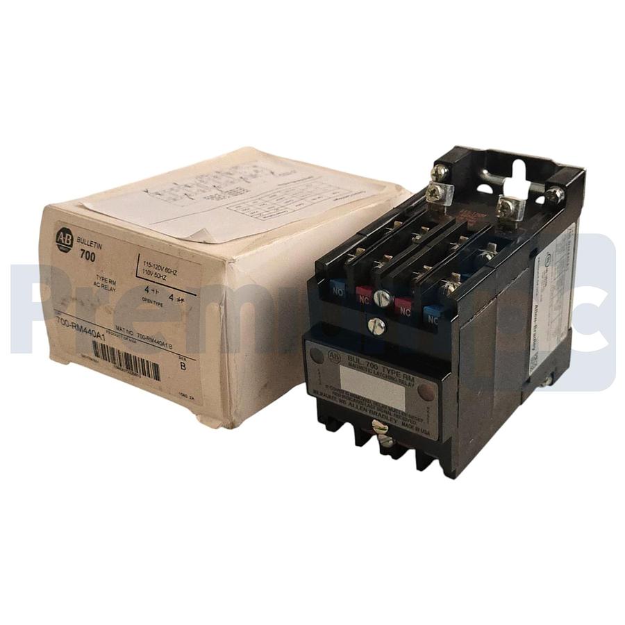 Used Allen Bradley 700-RM440A1 /B Bulletin 700 Type RM Latch AC Relay 115/120VAC NSMP