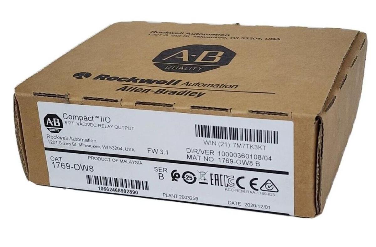 Used FACTORY SEALED ALLEN BRADLEY 1769-OW8 SER. B COMPACT I/O MODULE FW 3.1