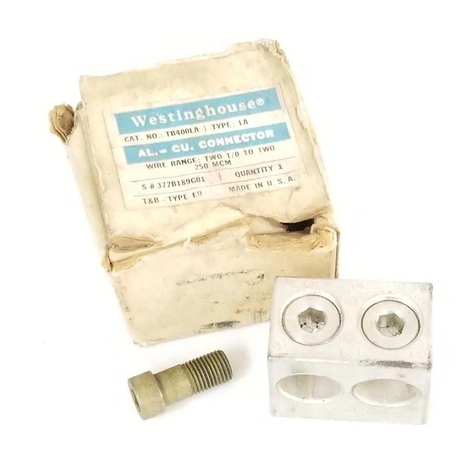 NIB WESTINGHOUSE TB400LA CONNECTOR AL.-CU. TYPE: LA, 372B189G01