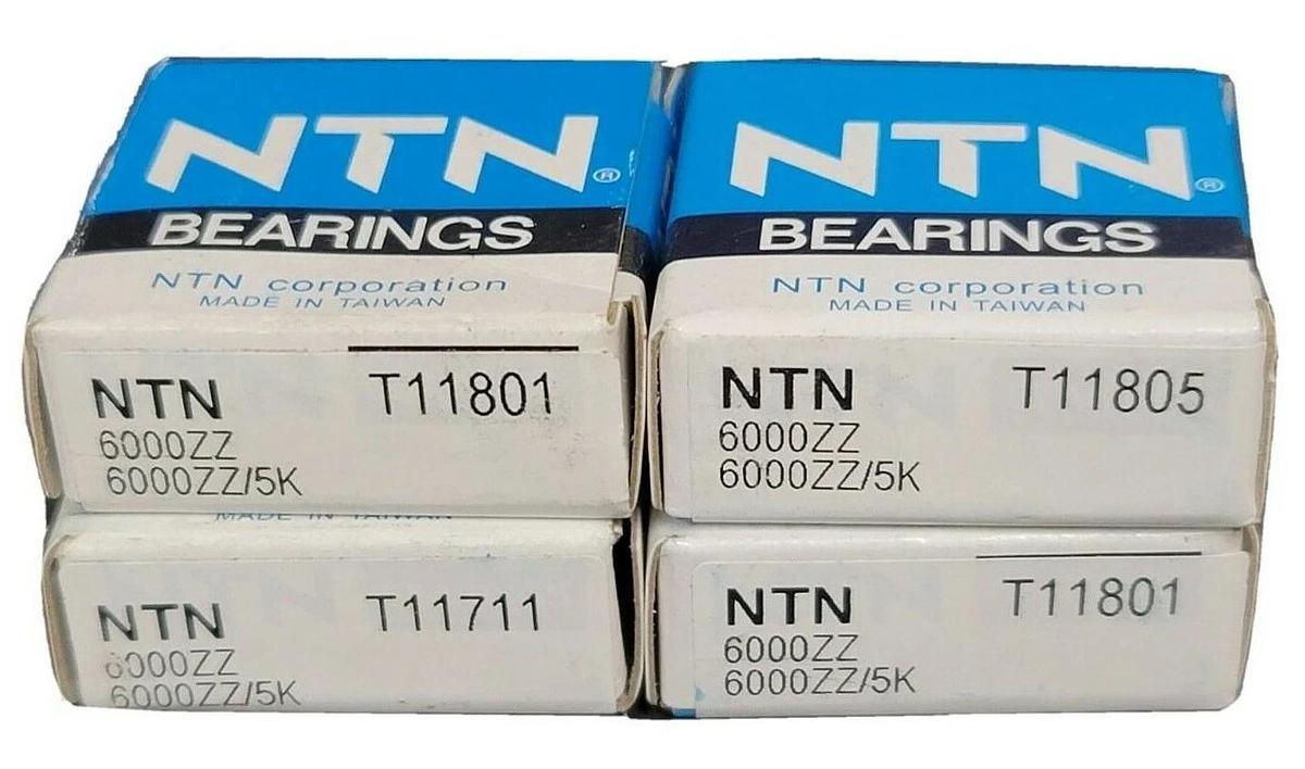 Used LOT OF 4 NTN 6000ZZ BALL BEARINGS DEEP GROOVE SINGLE ROW 6000ZZ/5K