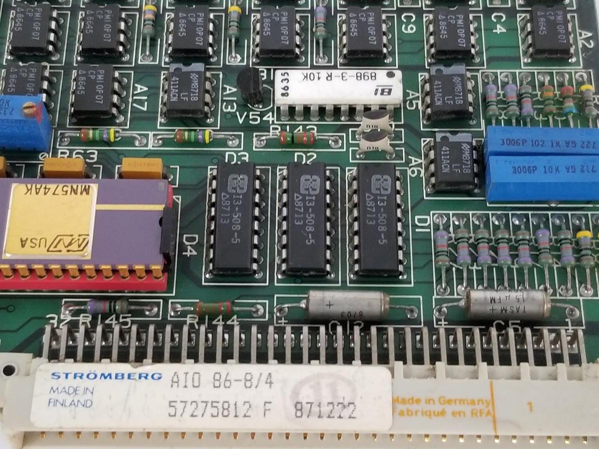 Used ABB / STROMBERG AIO86-8/4 ANALOG BOARD 57275812 5760842-1F AI086-8/4