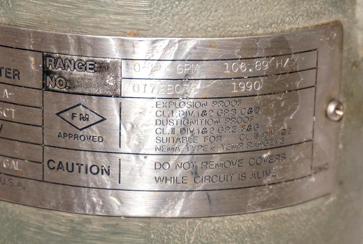 Used JOHNSON YOKOGAWA YF102-ALSB1A-S3S3-C/FMF/SCT VORTEX FLOWMETER DC24V 4-20MADC