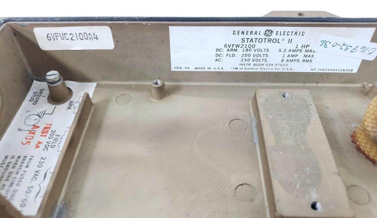Used GENERAL ELECTRIC 6VFWC2100A4 STATOTROL II DRIVE HEAT SINK 44D33832-001