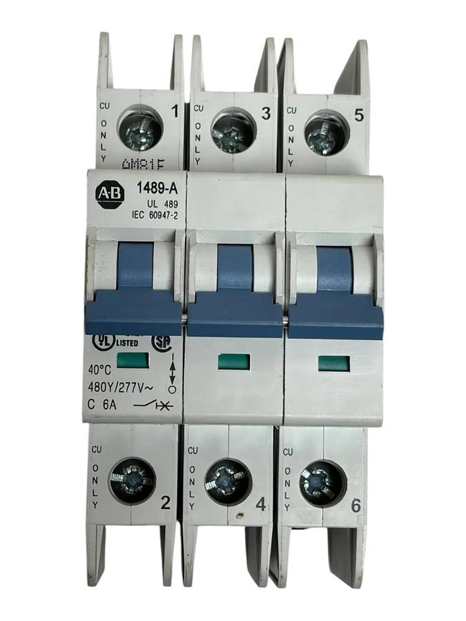 Allen-Bradley 1489-A3C060 Molded Case Circuit Breaker 3-Pole 6A C-Curve New