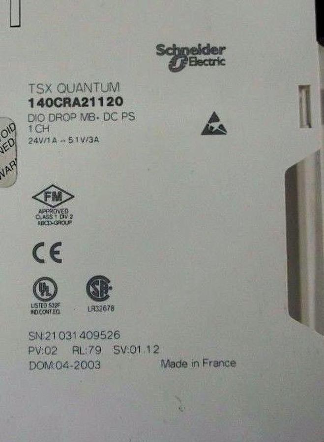 NIB SCHNEIDER MODICON 140CRA21120 DIO DROP MB+ DC PS 1CH MODULE 140-CRA-211-20