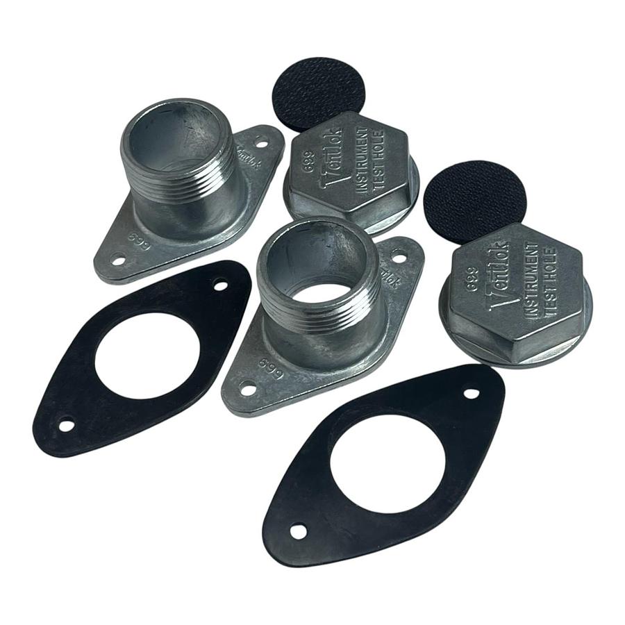 Used Lot of 2 Ventlok 699 Instrument Test Hole 1-5/8" with Cap & Gasket NSNP
