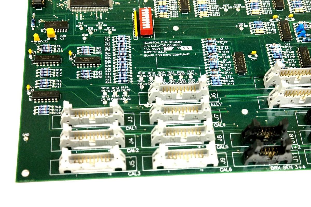 Used TECHNICAL FILM SYSTEMS 155-0920-01 CPS ELEVATOR CONTROL BOARD 155092001