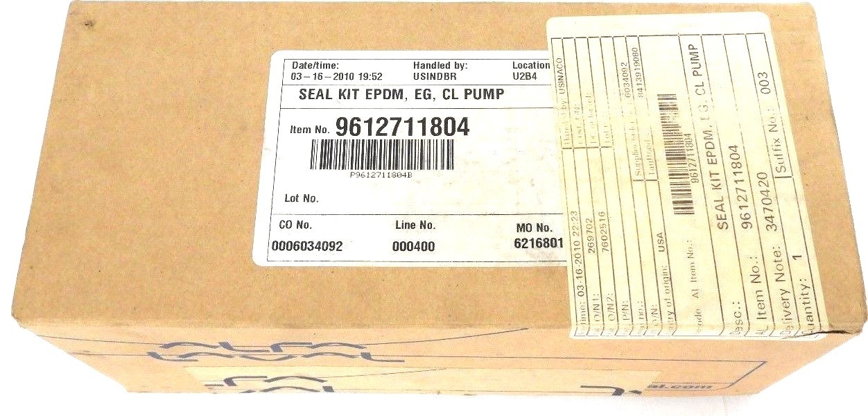 NIB ALFA LAVAL 9612711804 SEAL KIT EPDM, EG, CL PUMP