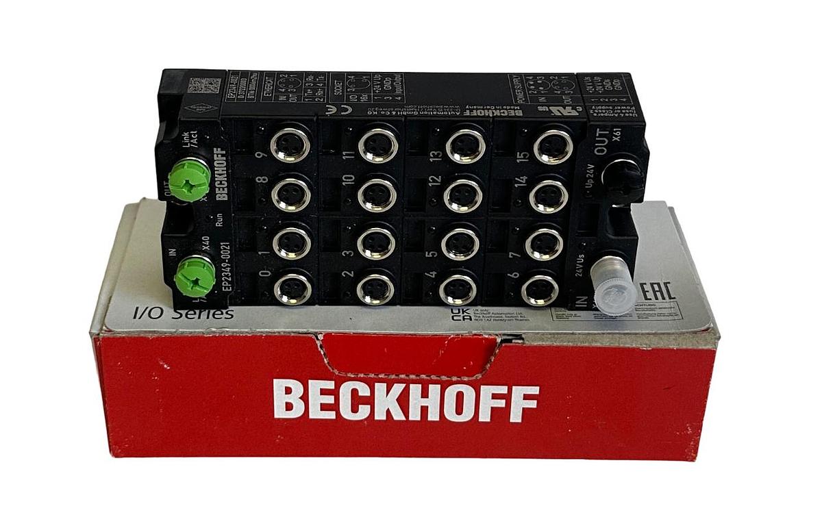 Used NEW BECKHOFF EP2349-0021 / EP23490021 16-CHNL EtherCAT BLOCK 24VDC INPUT/OUTPUT