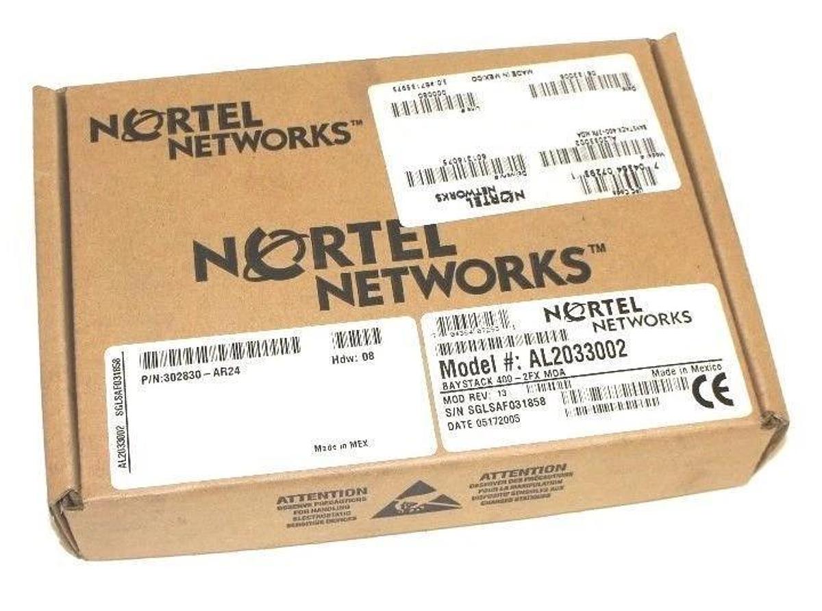 Used NIB NORTEL NETWORKS 302830-AR24 BAYSTACK 400-2FX MDA 4-PORT 10BASE-T/100BASE-TX