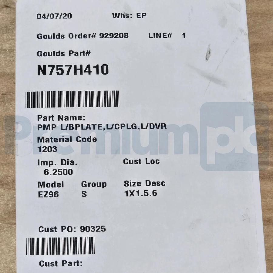 ITT Goulds 3296 EZ96 EZMag Mag Drive Pump 1x1.5-6 316SS Stainless Steel 46.0GPM