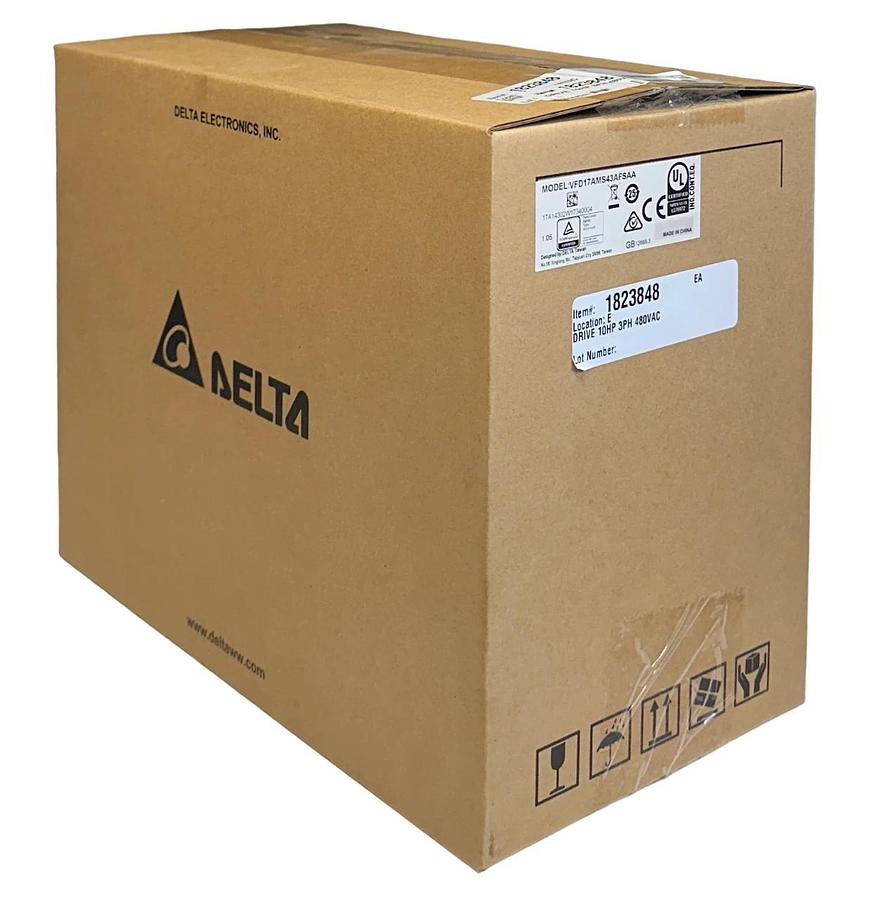 Used DELTA VFD17AMS43AFSAA / VFD-MS300 SERIES AC DRIVE 10HP 3PH 480VAC NSFS