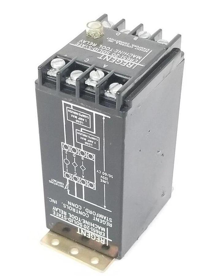 Used REGENT ER651-20 SOLID-STATE MACHINE TOOL RELAY ER65120, 1AMP, 24VDC