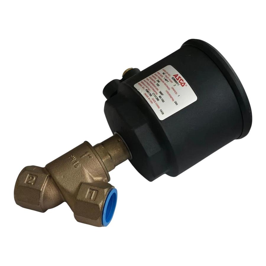 ASCO 8290B011 Angle Body Aux. Piloted Piston Valve 1" NPT Bronze 2/2 NC NSNP