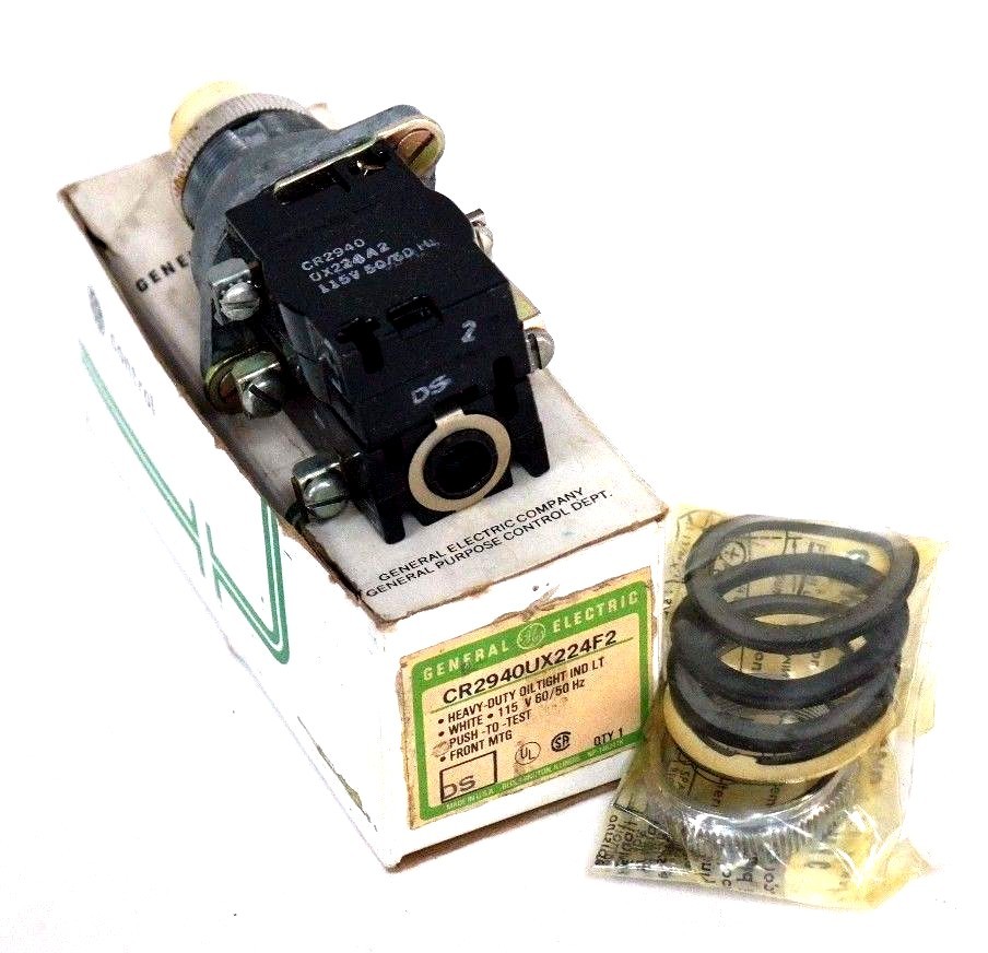 Used NIB GENERAL ELECTRIC CR2940UX224F2 PUSHBUTTON WHITE 115V 50/60HZ
