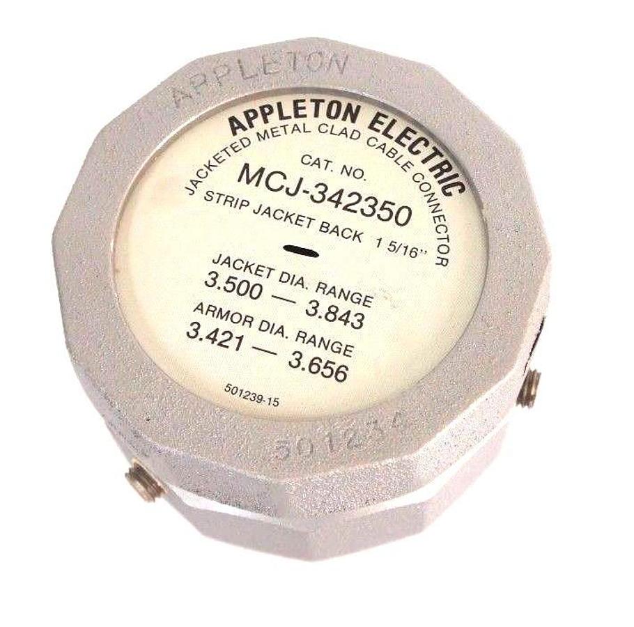 Used NIB APPLETON MCJ-342350 ALUMINUM SET SCREW CABLE CONNECTOR 3-1/2", MCJ342350