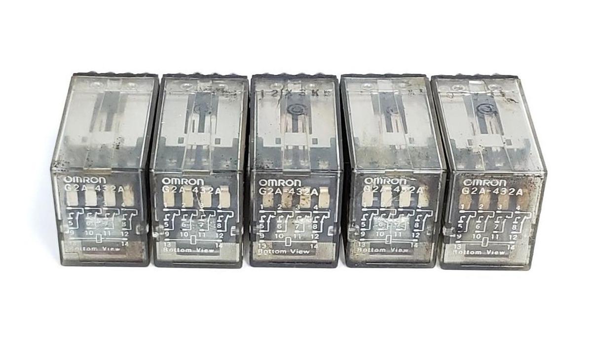 Used LOT OF 5 OMRON G2A-432A-DC24 RELAYS G2A-432A, 24VDC