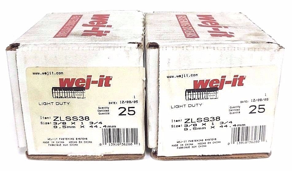 NIB WEJ-IT ZLSS38 SCREW SHIELDS 3/8 X 1 3/4 (QTY 42)