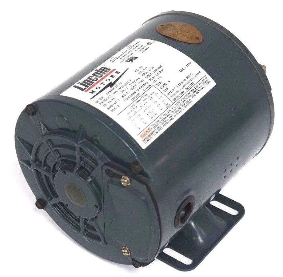 Used LINCOLN SRN4H0.25T61 MOTOR DVC LM25123A P FR:56-60 PH:3 TYPE:TS PRM:1725 60HZ