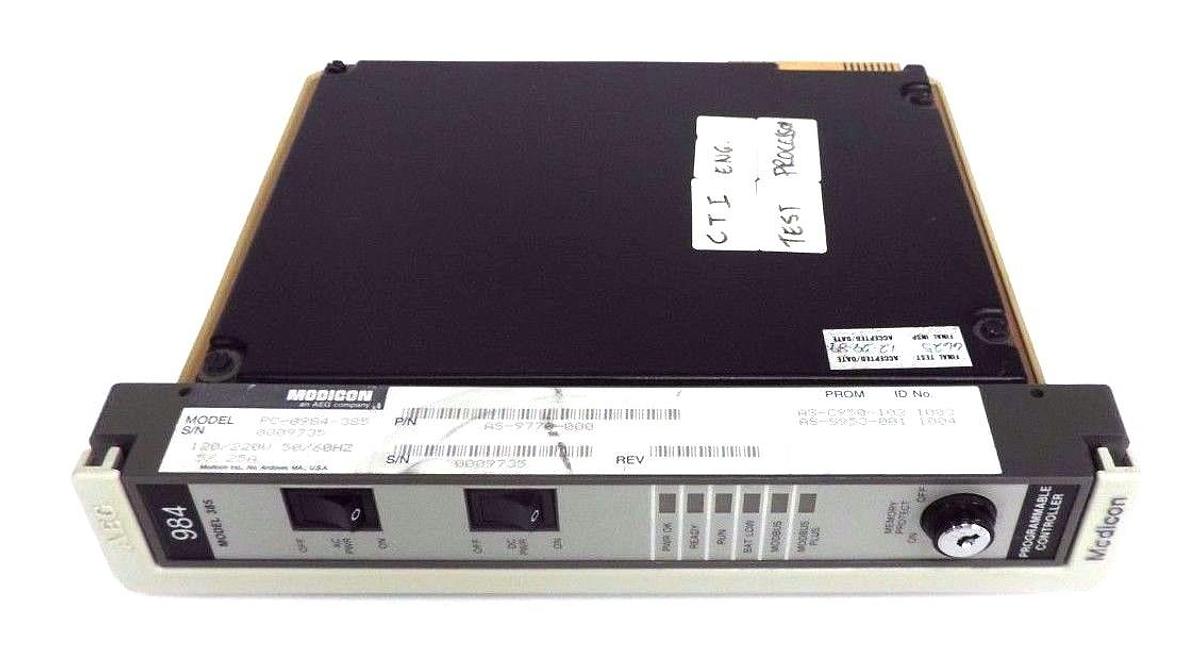 Used MODICON PC-0984-385 CONTROLLER 120/220V, 50/60HZ, .5/.25A, AS-97770-000