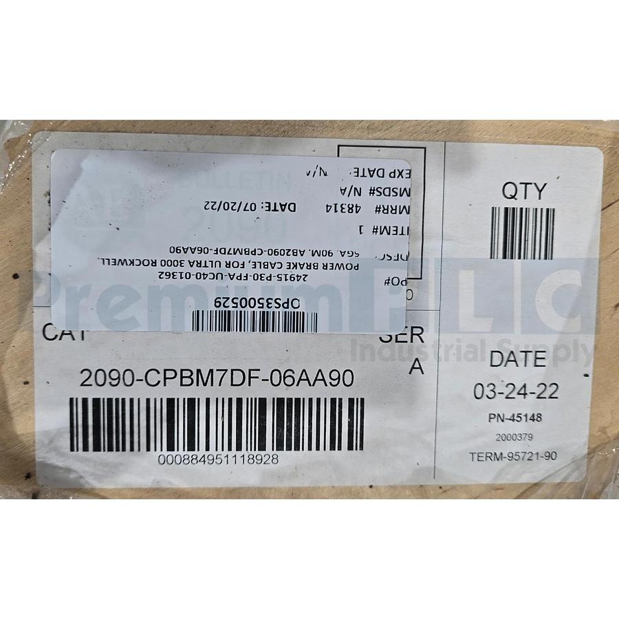 Allen Bradley 2090-CPBM7DF-06AA90 Kinetix SpeedTEC Servo Power Brake Cable 90M