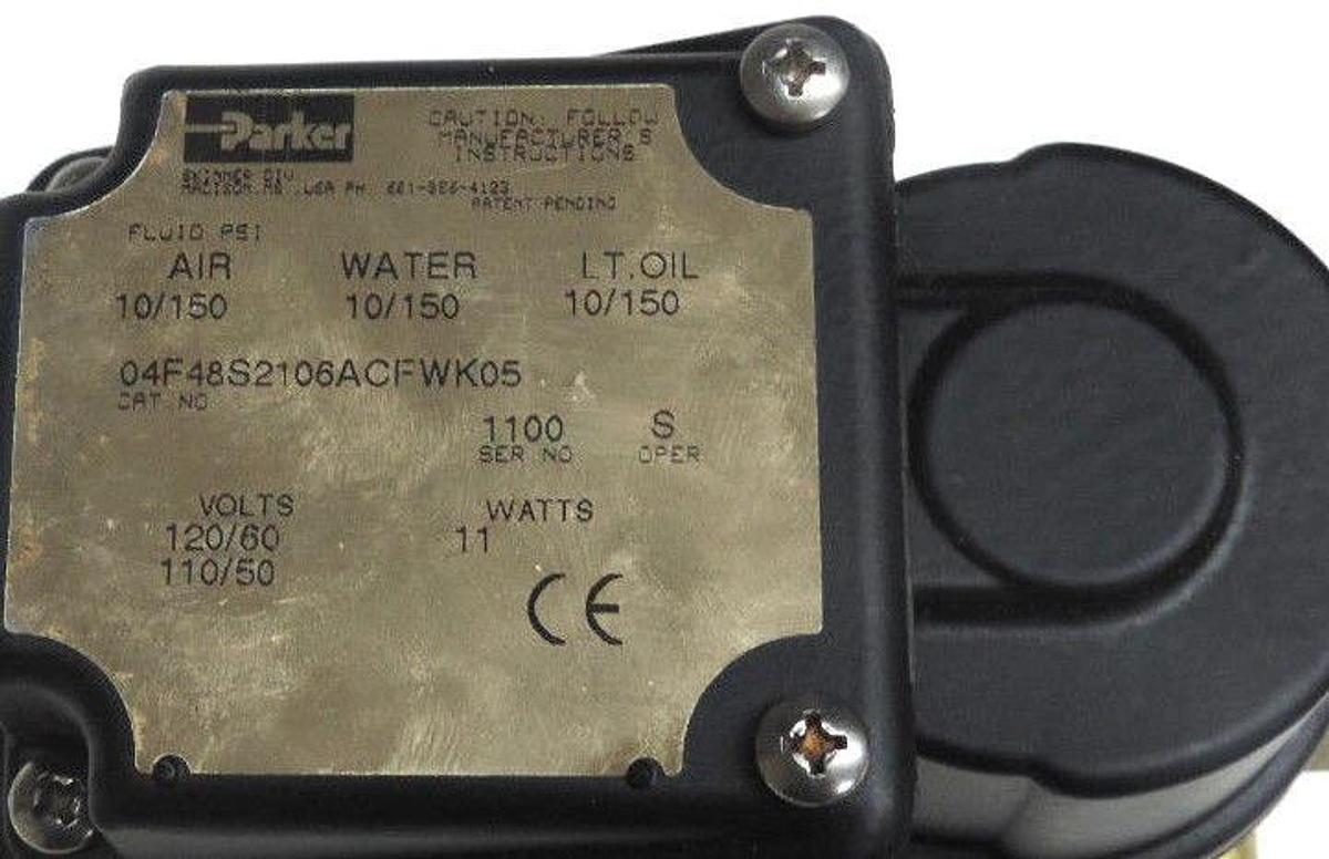 NEW PARKER 04F48S2106ACFWK05 VALVE 50/60HZ, 110/120V, 11W, 10/150PSI