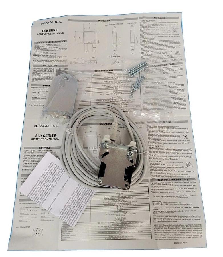 Used NEW DATALOGIC 93ACC1895 KIT, S60 PNO PHOTOCELL, R3 REFL/BRKT/HDWR