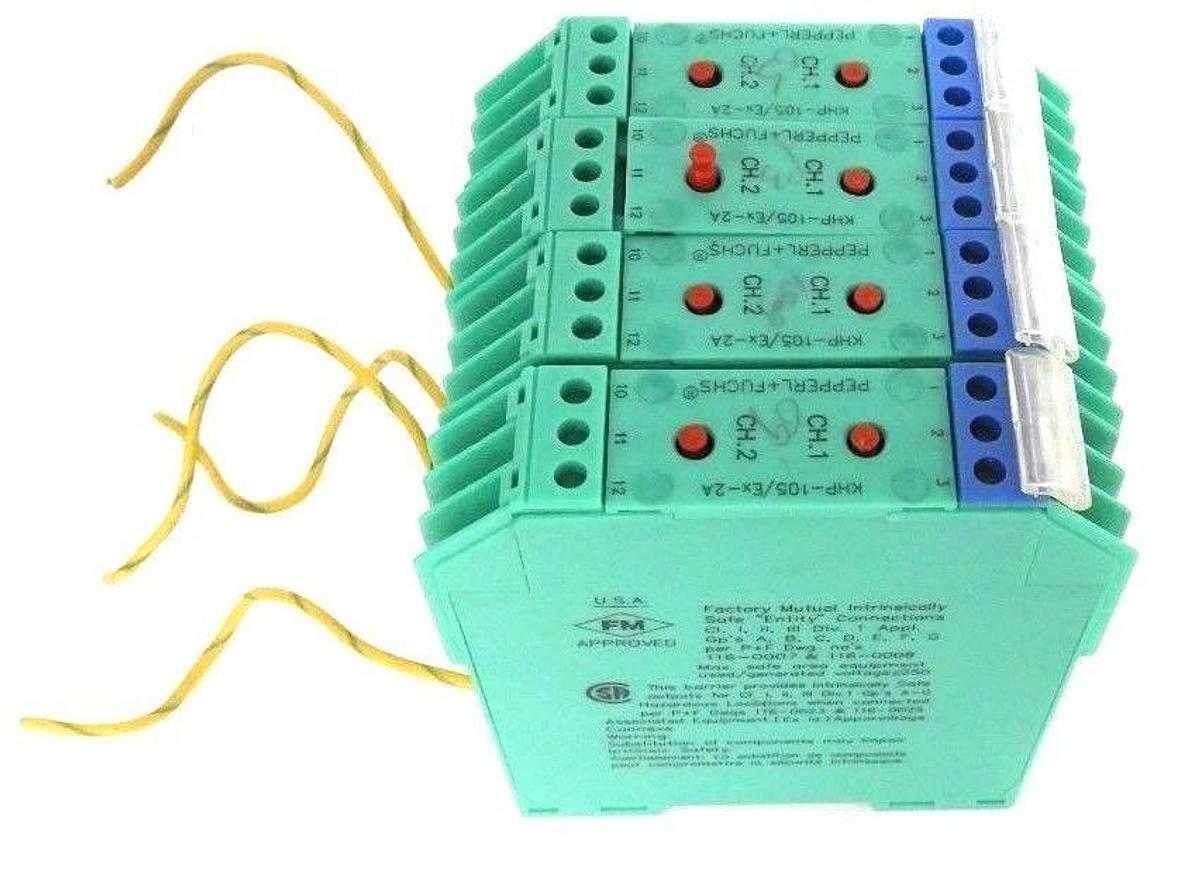 Used LOT OF 4 PEPPERL + FUCHS KHP-105/EX-2A SAFE TRIP BARRIER P/N: 91136