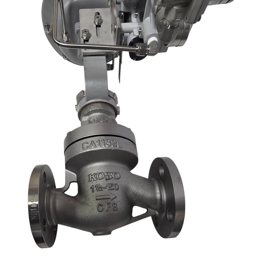 Used Koso 501T 1.5"x1.5" S/S Control Globe Valve w/ Rotork YT-1000 E/P Positioner NEW