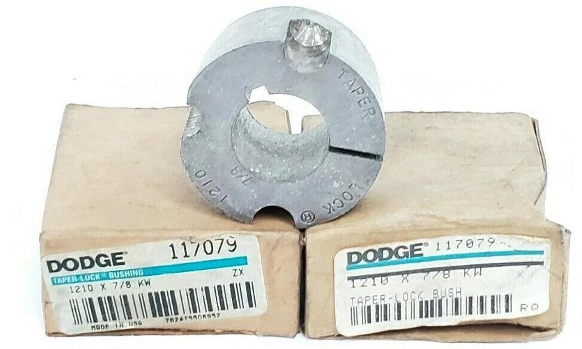 Used LOT OF 2 NIB DODGE 117079 TAPER-LOCK BUSHINGS 1210 X 7/8 KW