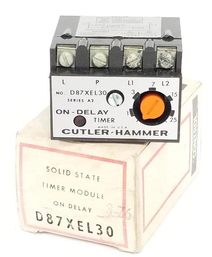 Used NIB CUTLER HAMMER D87XEL30 ON DELAY TIMER 120V, 30 SEC.