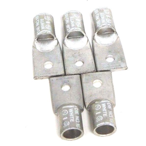 Used LOT OF 5 ILSCO CRA1000MCM ALUMINUM COMPRESSION LUGS DIE #18 WHITE CRAIOOOMCM