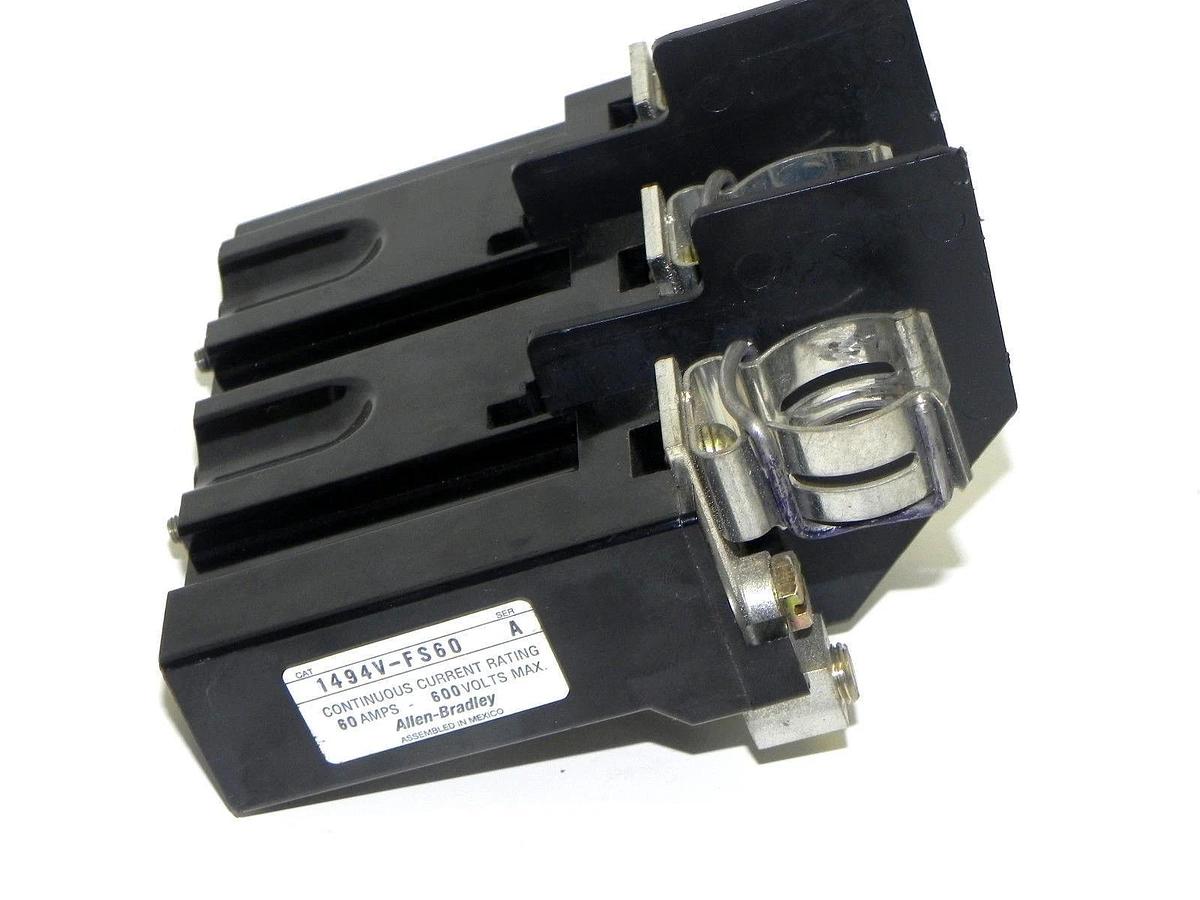 Used ALLEN BRADLEY 1494V-FS60 FUSE BLOCK 60AMP 1494VFS60 SER. A