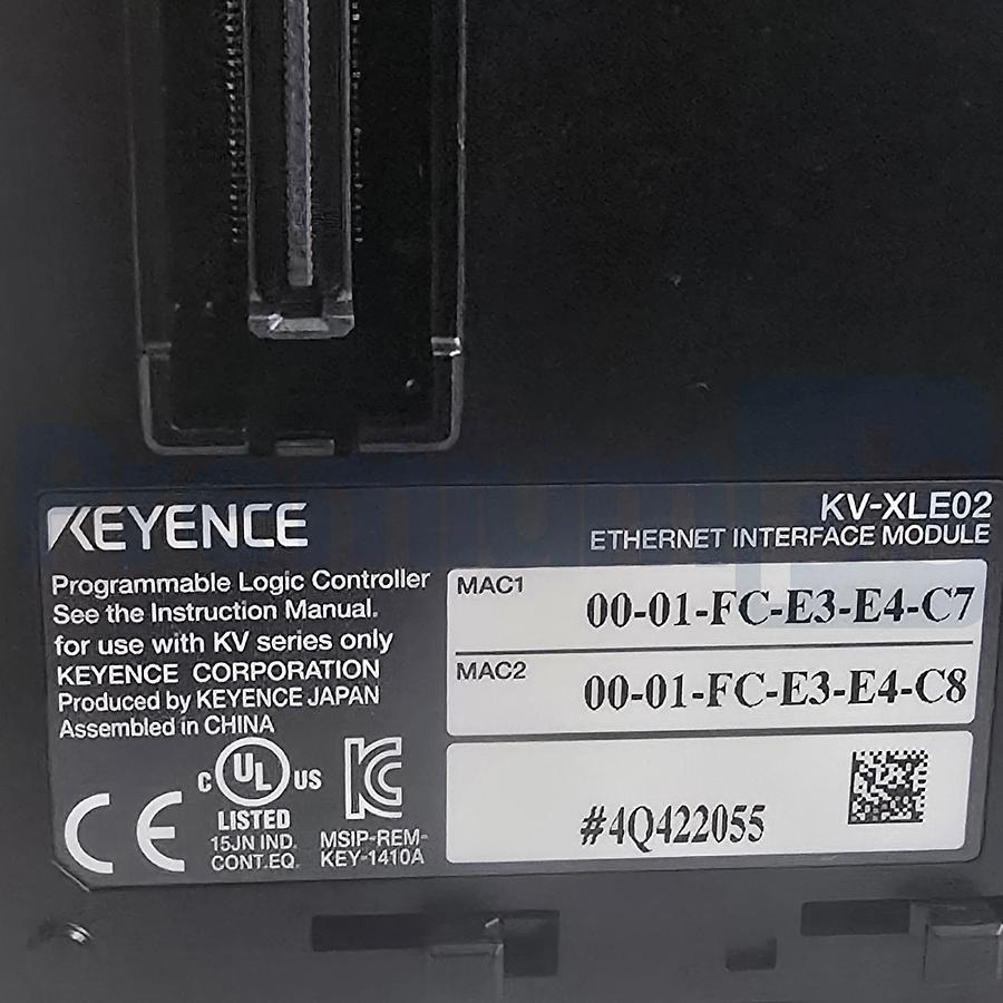 Used Keyence KV-XLE02 | KVXLE02 Dual-Port EtherNet Communication Unit | 1Gbps NSMP