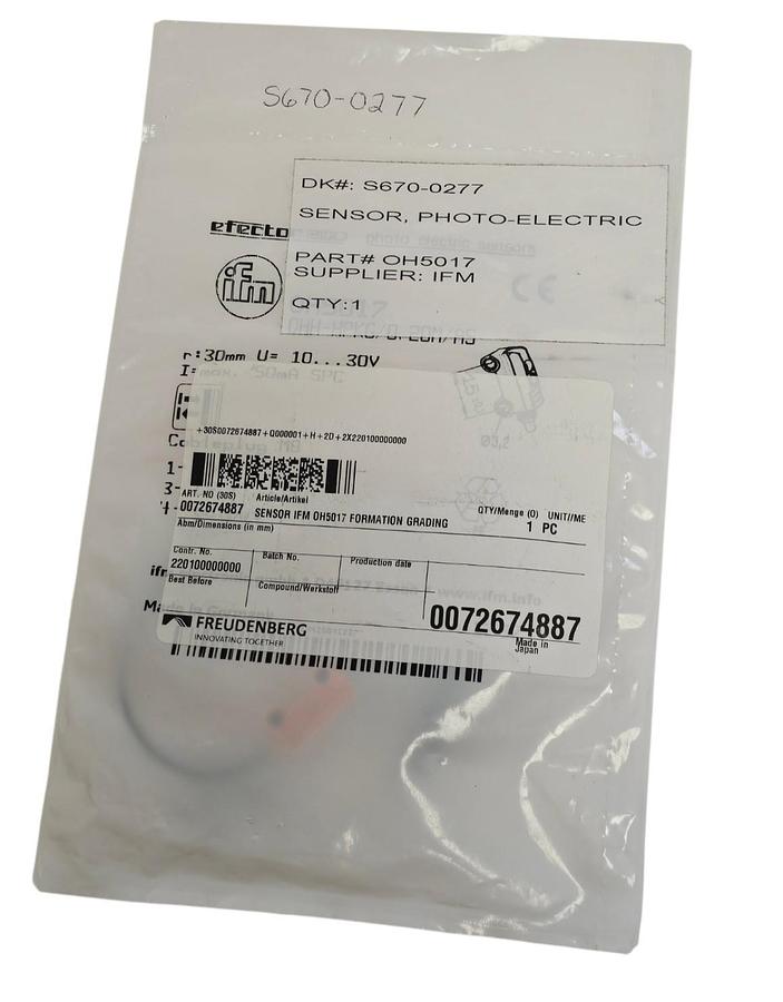 Used NEW IFM EFECTOR OHH-HPKG/0,20M/AS DIFFUSE REFLECTION SENSOR OH5017
