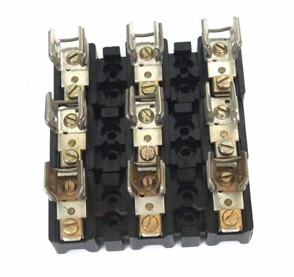 Used LOT OF 3 ALLEN BRADLEY X-401978 FUSE BLOCKS 30AMP, 600 VOLT MAX, X401978