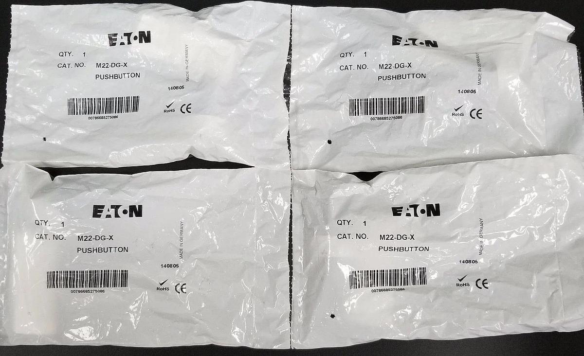 Used LOT OF 4 NEW EATON CUTLER-HAMMER M22-DG-X PUSHBUTTON M22DGX