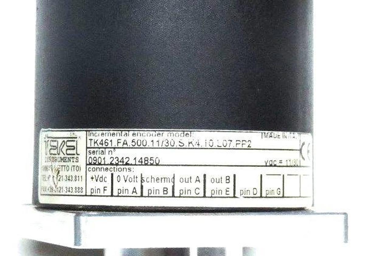Used TEKEL TK461.FA.500.11/30.S.K4.10.L07.PP2 ENCODER 11/30VDC, TK461FA500