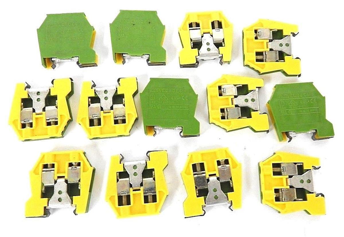 Used LOT OF 13 EURO E4 DIN RAIL BLOCKS E4/15