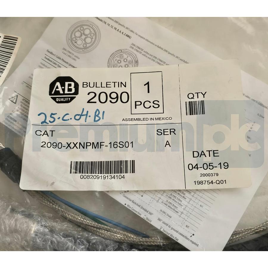 Allen-Bradley 2090-XXNPMF-16S01 /A Kinetix Power Cable 16AWG 1m M23 Connector