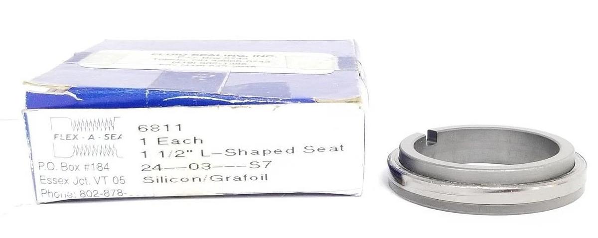 Used NIB FLUID SEALING, INC 6811 1-1/2'' L-SHAPED SEAT 24-03-S7 SILICON/GRAFOIL