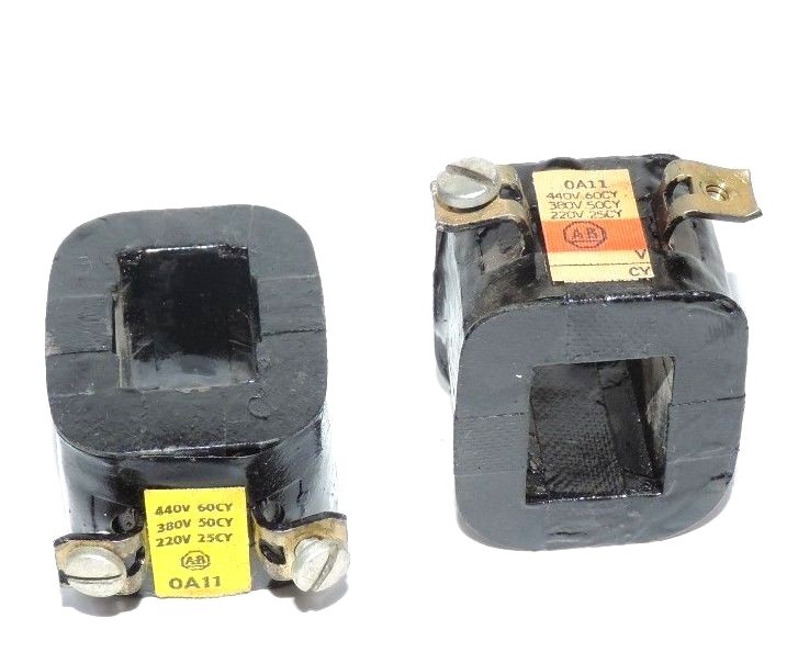 Used LOT OF 2 ALLEN BRADLEY 0A11 COILS 440V 60CY, 380V 50CY, 220V 25CY